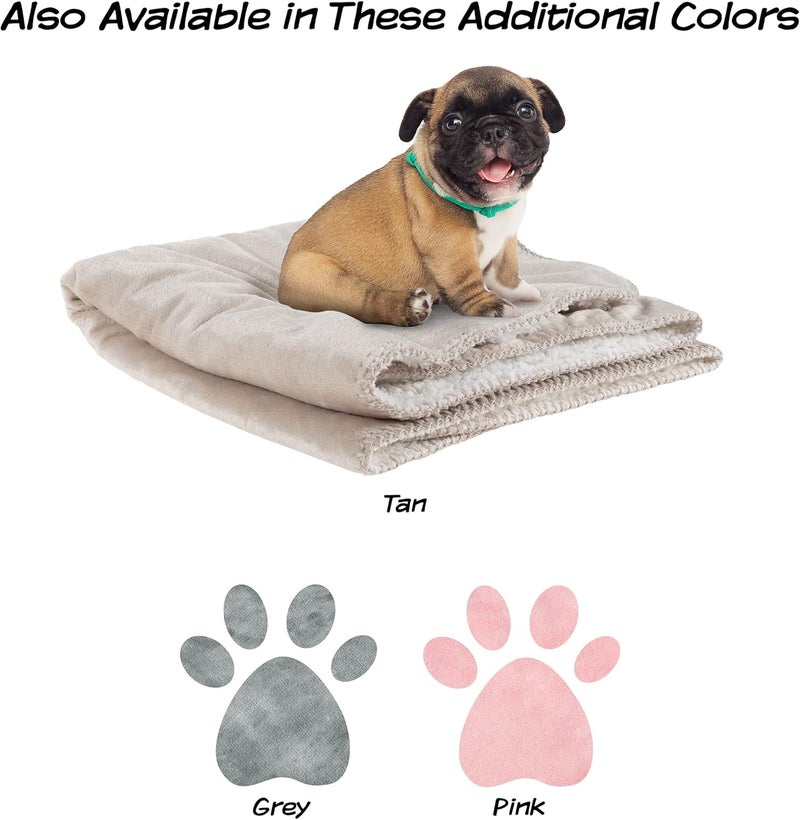 PETMAKER Waterproof Pet Blanket - 30x40-Inch Reversible Sherpa Fleece Throw Protects Couches, Cars, and Beds from Spills, Stains, and Fur by (Tan) - Image 5